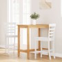 Taburetes de bar 2 uds madera maciza blanca caucho de , Taburetes de cocina - Ref: Foro24-4102543, Precio: 130,70 €, Descuent...