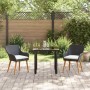 Conjunto de Comedor de Jardín 3 pcs Negro ratán sintético en Mesas de jardín | Comprar online en Foru.es