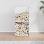 Leñero blanco 40x30x80 cm Acero laminado en frío de , Bolsas y soportes de leña - Ref: Foro24-864188, Precio: 82,21 €, Descue...