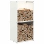 Leñero blanco 40x30x80 cm Acero laminado en frío de , Bolsas y soportes de leña - Ref: Foro24-864188, Precio: 82,21 €, Descue...