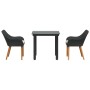Conjunto de Comedor de Jardín 3 pcs Negro ratán sintético en Mesas de jardín | Comprar online en Foru.es