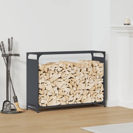 Leñero antracita 90x28x65 cm Acero laminado en frío de , Bolsas y soportes de leña - Ref: Foro24-864205, Precio: 62,18 €, Des...
