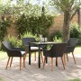 Conjunto de Comedor de Jardín 5 pcs Negro ratán sintético en Mesas de jardín | Comprar online en Foru.es
