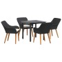 Conjunto de Comedor de Jardín 5 pcs Negro ratán sintético en Mesas de jardín | Comprar online en Foru.es
