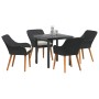 Conjunto de Comedor de Jardín 5 pcs Negro ratán sintético en Mesas de jardín | Comprar online en Foru.es