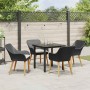 Conjunto de Comedor de Jardín 5 pcs Negro ratán sintético en Mesas de jardín | Comprar online en Foru.es