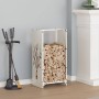 Leñero blanco 40x30x80 cm Acero laminado en frío de , Bolsas y soportes de leña - Ref: Foro24-864226, Precio: 58,81 €, Descue...