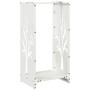 Leñero blanco 40x30x80 cm Acero laminado en frío de , Bolsas y soportes de leña - Ref: Foro24-864226, Precio: 58,81 €, Descue...