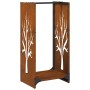 Leñero 40x30x80 cm acero corten de , Bolsas y soportes de leña - Ref: Foro24-864230, Precio: 57,44 €, Descuento: %