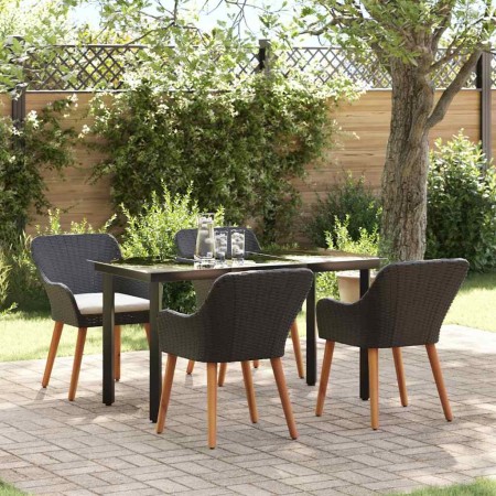 Conjunto de Comedor de Jardín 5 pcs Negro ratán sintético en Mesas de jardín | Comprar online en Foru.es