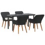 Conjunto de Comedor de Jardín 5 pcs Negro ratán sintético en Mesas de jardín | Comprar online en Foru.es