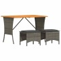 Set comedor de jardín 3 piezas con cojines ratán sintético gris de , Conjuntos de jardín - Ref: Foro24-4104136, Precio: 170,0...