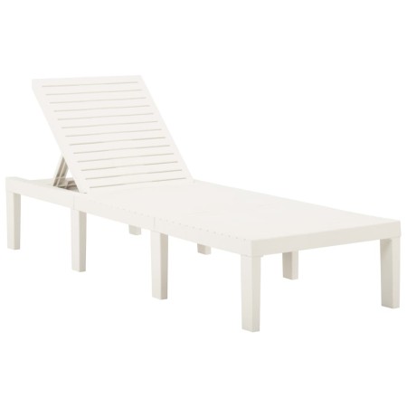 Tumbona de plástico blanco de vidaXL, Tumbonas - Ref: Foro24-315826, Precio: 131,44 €, Descuento: %
