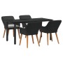 Conjunto de Comedor de Jardín 5 pcs Negro ratán sintético en Mesas de jardín | Comprar online en Foru.es