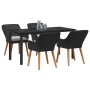 Conjunto de Comedor de Jardín 5 pcs Negro ratán sintético en Mesas de jardín | Comprar online en Foru.es