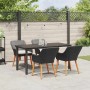 Conjunto de Comedor de Jardín 5 pcs Negro ratán sintético en Mesas de jardín | Comprar online en Foru.es