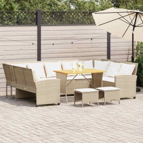 Juego de sofás jardín con cojines 4 pzas ratán sintético beige de , Conjuntos de jardín - Ref: Foro24-3365340, Precio: 733,33...