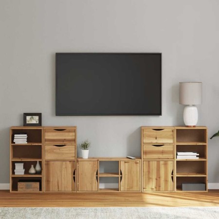 Muebles de TV 5 uds. con almacenaje "ODDA" madera maciza pino de , Muebles TV - Ref: Foro24-3365368, Precio: 268,77 €, Descue...