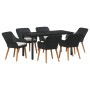 Conjunto de Comedor de Jardín 7 pcs Negro ratán sintético en Mesas de jardín | Comprar online en Foru.es