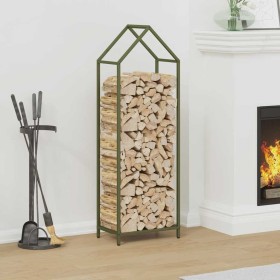 Leñero verde oliva 40x25x120 cm Acero laminado en frío de , Bolsas y soportes de leña - Ref: Foro24-864302, Precio: 51,22 €, ...