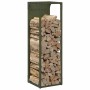 Leñero verde oliva 25x25x80 cm Acero laminado en frío de , Bolsas y soportes de leña - Ref: Foro24-864266, Precio: 44,01 €, D...