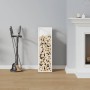 Leñero blanco 25x25x80 cm Acero laminado en frío de , Bolsas y soportes de leña - Ref: Foro24-864264, Precio: 44,01 €, Descue...