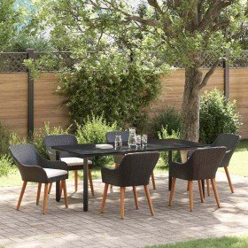 Conjunto de Comedor de Jardín 7 pcs Negro ratán sintético en Mesas de jardín | Comprar online en Foru.es