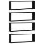 Estantes cúbicos de pared 4 uds roble negro 100x15x30 cm de , Estantes y estanterías - Ref: Foro24-862059, Precio: 65,64 €, D...