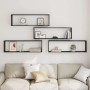 Estantes cúbicos de pared 4 uds roble negro 100x15x30 cm de , Estantes y estanterías - Ref: Foro24-862059, Precio: 65,64 €, D...