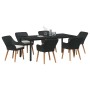 Conjunto de Comedor de Jardín 7 pcs Negro ratán sintético en Mesas de jardín | Comprar online en Foru.es