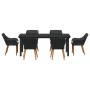 Conjunto de Comedor de Jardín 7 pcs Negro ratán sintético en Mesas de jardín | Comprar online en Foru.es