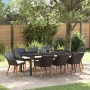 Conjunto de Comedor de Jardín 9 pcs Negro ratán sintético en Mesas de jardín | Comprar online en Foru.es