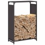 Leñero negro 60x28x90 cm Acero laminado en frío de , Bolsas y soportes de leña - Ref: Foro24-864211, Precio: 60,49 €, Descuen...
