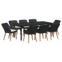 Conjunto de Comedor de Jardín 9 pcs Negro ratán sintético en Mesas de jardín | Comprar online en Foru.es
