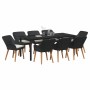 Conjunto de Comedor de Jardín 9 pcs Negro ratán sintético en Mesas de jardín | Comprar online en Foru.es