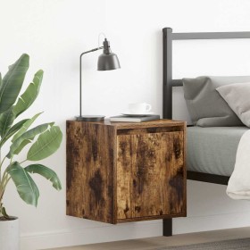 Mesillas de noche de pared 2 uds roble ahumado 38x34x40 cm de , Mesitas de noche - Ref: Foro24-861238, Precio: 61,21 €, Descu...