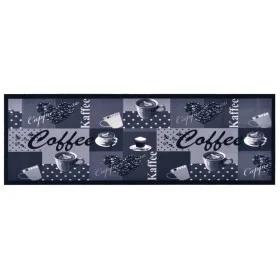 Alfombra de cocina lavable Coffee azul 45x150 cm de vidaXL, Felpudos - Ref: Foro24-315967, Precio: 27,78 €, Descuento: %