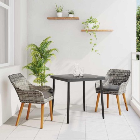 Conjunto de Comedor de Jardín 3 pcs Gris ratán sintético en Mesas de jardín | Comprar online en Foru.es