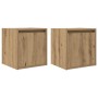 Mesitas de noche de pared 2 uds roble artisan 38x34x40 cm de , Mesitas de noche - Ref: Foro24-861246, Precio: 67,00 €, Descue...