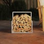 Leñero blanco 40x40x40 cm Acero laminado en frío de , Bolsas y soportes de leña - Ref: Foro24-864272, Precio: 41,19 €, Descue...