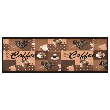 Alfombra de cocina lavable Coffee marrón 45x150 cm de vidaXL, Felpudos - Ref: Foro24-315970, Precio: 32,28 €, Descuento: %