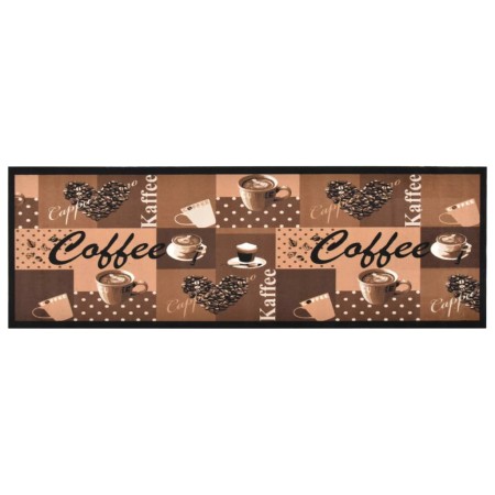 Alfombra de cocina lavable Coffee marrón 45x150 cm de vidaXL, Felpudos - Ref: Foro24-315970, Precio: 30,08 €, Descuento: %