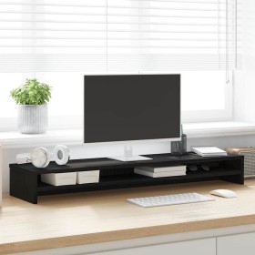 Soporte para monitor de madera de roble negro 100x24x13 cm de , Muebles TV - Ref: Foro24-862419, Precio: 36,72 €, Descuento: %