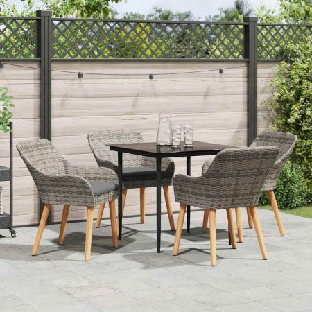 Conjunto de Comedor de Jardín 5 pcs Gris ratán sintético en Mesas de jardín | Comprar online en Foru.es