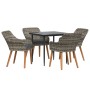 Conjunto de Comedor de Jardín 5 pcs Gris ratán sintético en Mesas de jardín | Comprar online en Foru.es