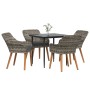 Conjunto de Comedor de Jardín 5 pcs Gris ratán sintético en Mesas de jardín | Comprar online en Foru.es