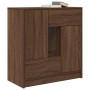 Aparador con cajones y puertas roble marrón 70,5x34x74,5 cm de , Aparadores - Ref: Foro24-861847, Precio: 103,85 €, Descuento: %