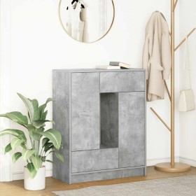 Aparador con cajones y puertas gris hormigón 73x31x90 cm de , Aparadores - Ref: Foro24-861853, Precio: 93,69 €, Descuento: %