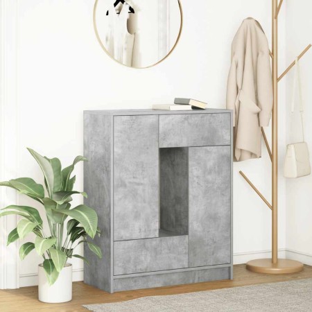 Aparador con cajones y puertas gris hormigón 73x31x90 cm de , Aparadores - Ref: Foro24-861853, Precio: 93,69 €, Descuento: %