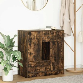 Aparador con cajones y puertas roble ahumado 70,5x34x74,5 cm de , Aparadores - Ref: Foro24-861845, Precio: 93,32 €, Descuento: %